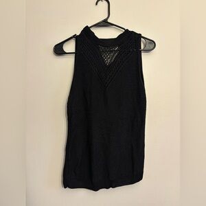White House Black Market Black Textured Tank Top
